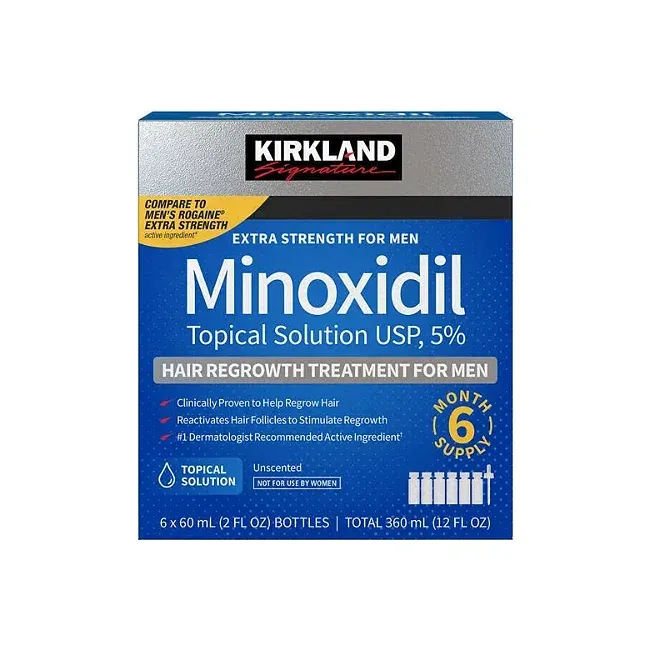 Minoxidil Kirkland 5% - Original - Tratamento de 06 Meses