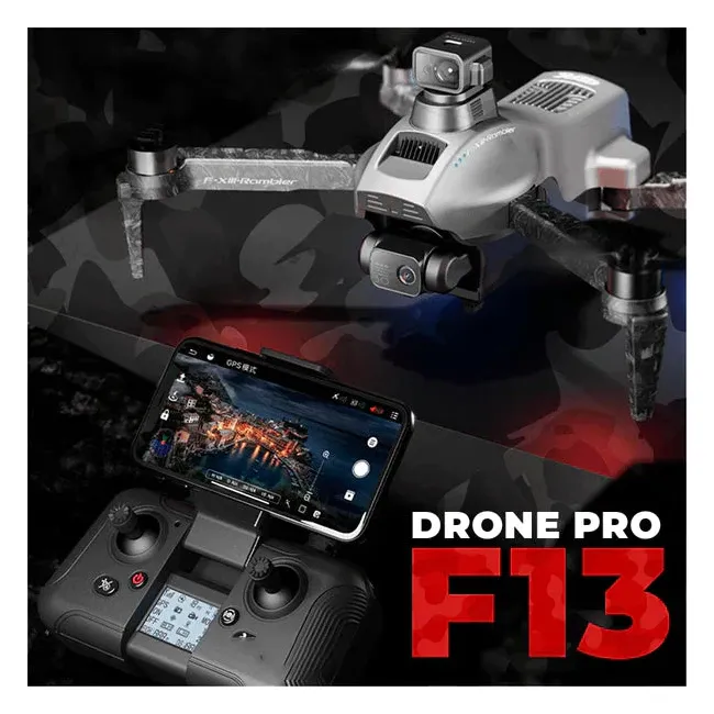 Drone F13 Pro Câmera EIS de 3 Eixos Gimbais Anti-Shake 8K HD, 5G WiFi, GPS